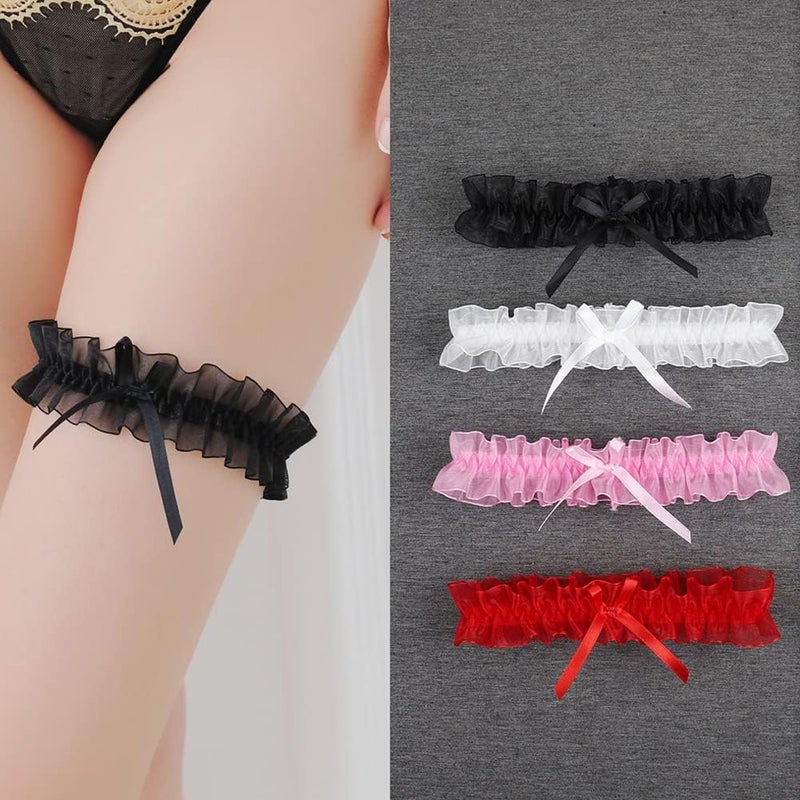Lockban Lace Wedding Garter Bridal Lace Bowknot Garter Ribbon Belt Leg Ring for Women Girls Favor - Image 5